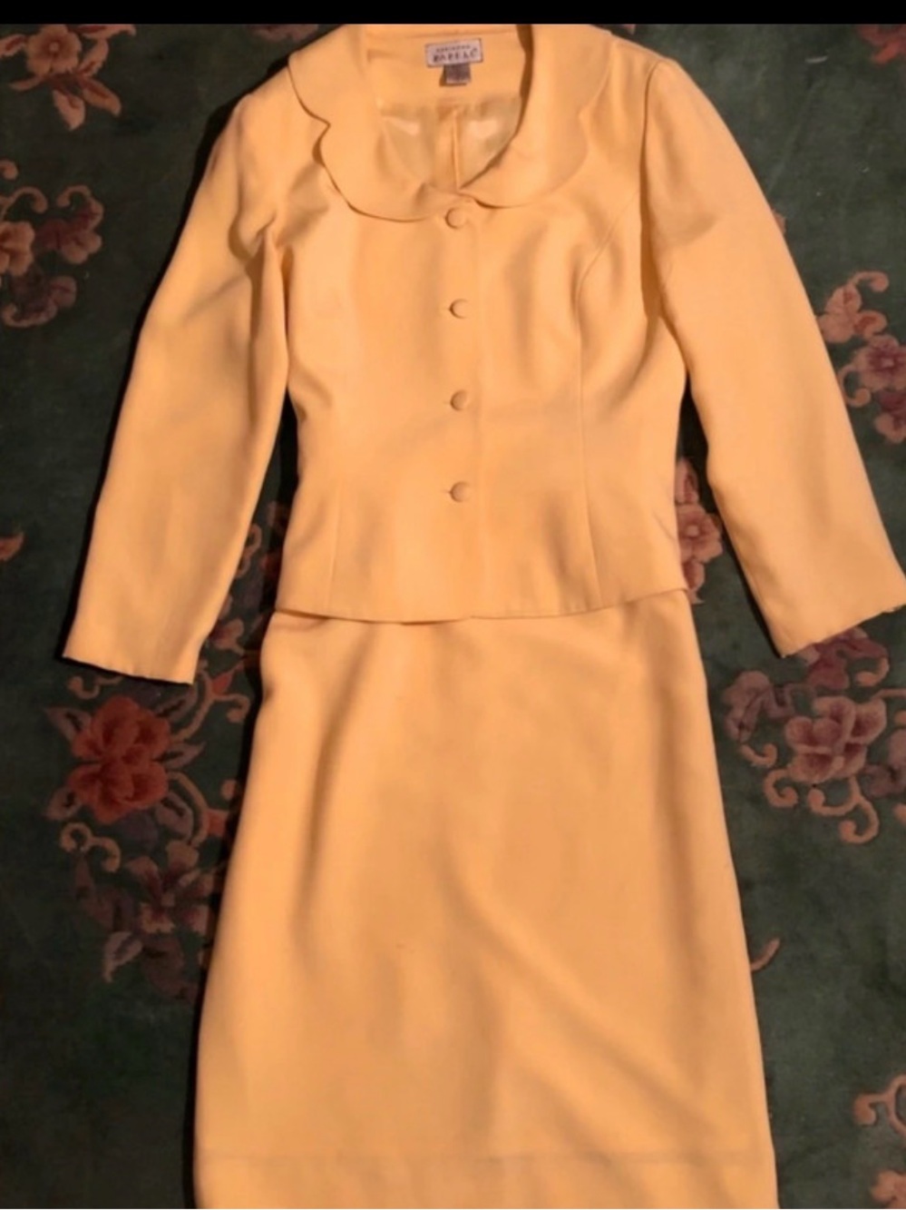 Adrianna Papell Yellow Silk Suit